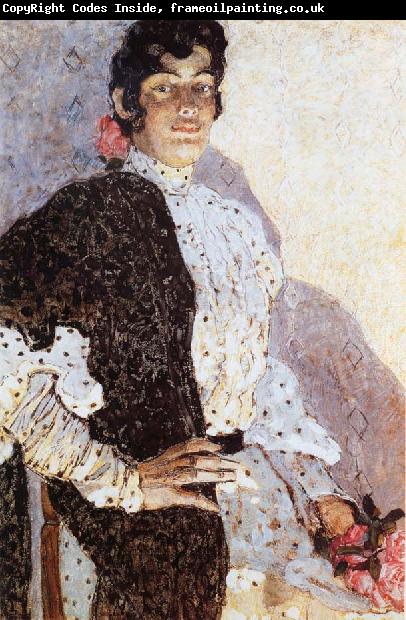 Alexander Yakovlevich GOLOVIN The Woman of spanish had on a shawl Black